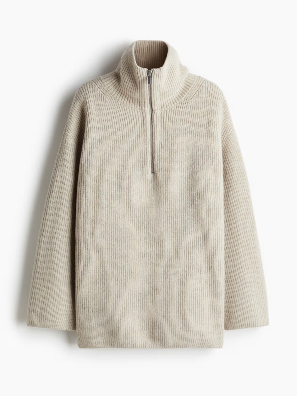 H&M Rib-Knit Half-Zip Sweater